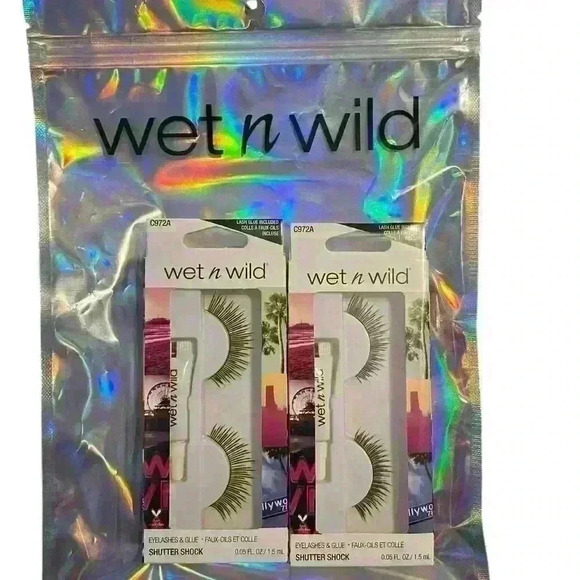 Wet n Wild faux eyelashes and glue. Shutter shock. New in box. 8 sets total - Picture 2 of 3